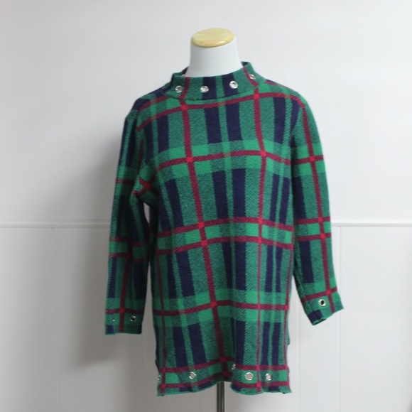 Belldini Plaid Cowl Neck sweater - Picture 2 of 3
